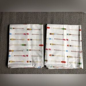 2 Pottery Barn KING pillowcases Paddles Organic Cotton NEW